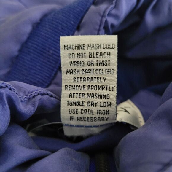 Blue VTG Jacket Womens Small Silk Quilted 80s 90s Cinch Knit Purple Periwinkle - Picture 6 of 8